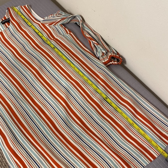 Allen Schwartz Boutique line striped cold shoulder sheath midi dress size 4 - Picture 11 of 11